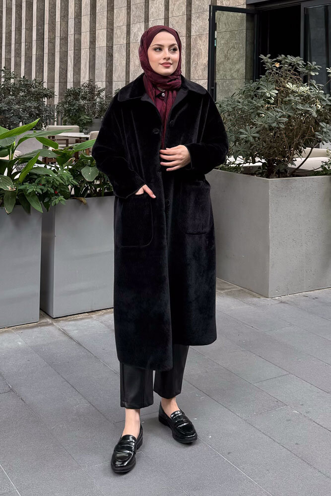 Shani Peluş Kaban - Siyah - 5