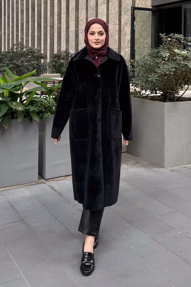 Shani Peluş Kaban - Siyah - 3
