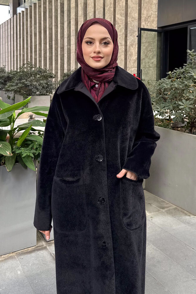 Shani Peluş Kaban - Siyah - İKOL (1)