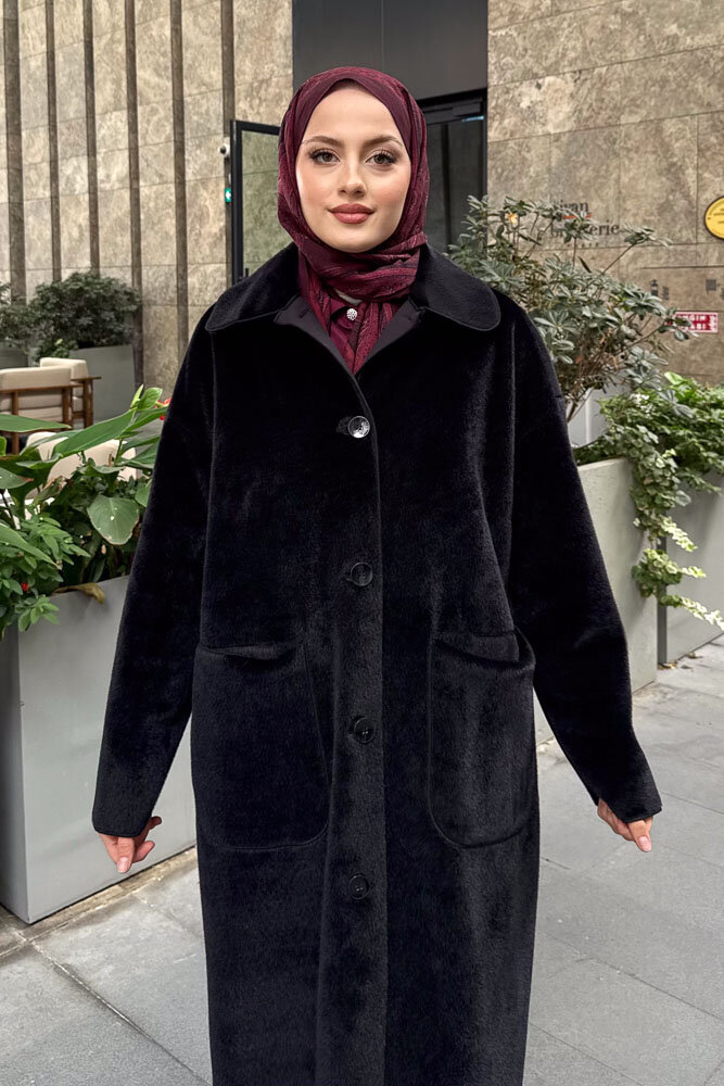 Shani Peluş Kaban - Siyah - 8