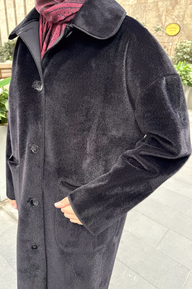 Shani Peluş Kaban - Siyah - 4