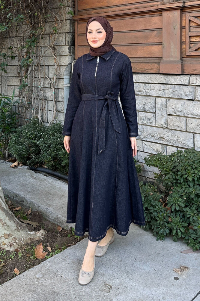 Wave Kot Elbise - Lacivert - PUANE (5)