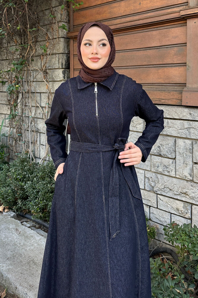 Wave Kot Elbise - Lacivert - PUANE (4)