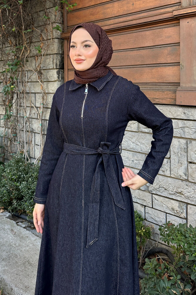 Wave Kot Elbise - Lacivert - 2