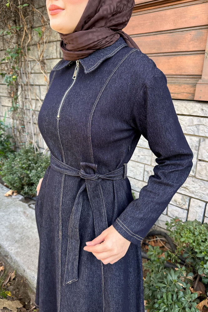 Wave Kot Elbise - Lacivert - PUANE (2)