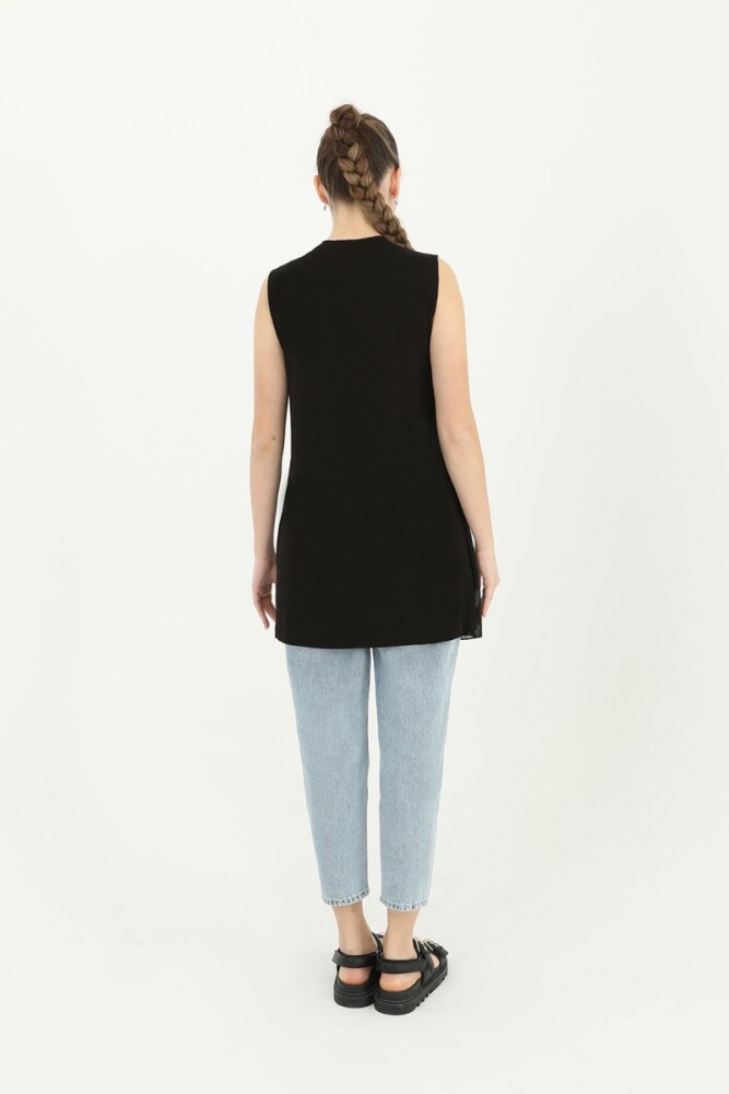 Şifon Kolsuz İçlik - Siyah - PUANE (5)