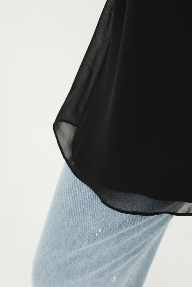 Şifon Kolsuz İçlik - Siyah - PUANE (1)