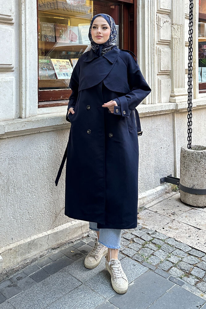 Solé Trençkot - Lacivert - HENZA (5)