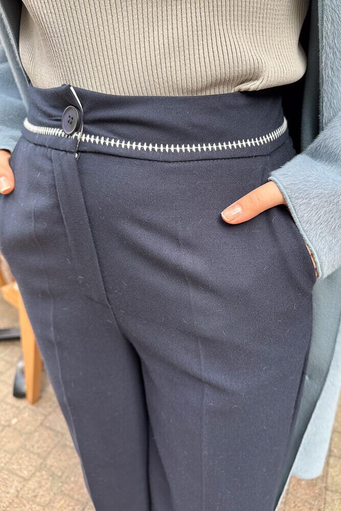 Soul Süs Dikişli Pantolon - Lacivert - PUANE (1)