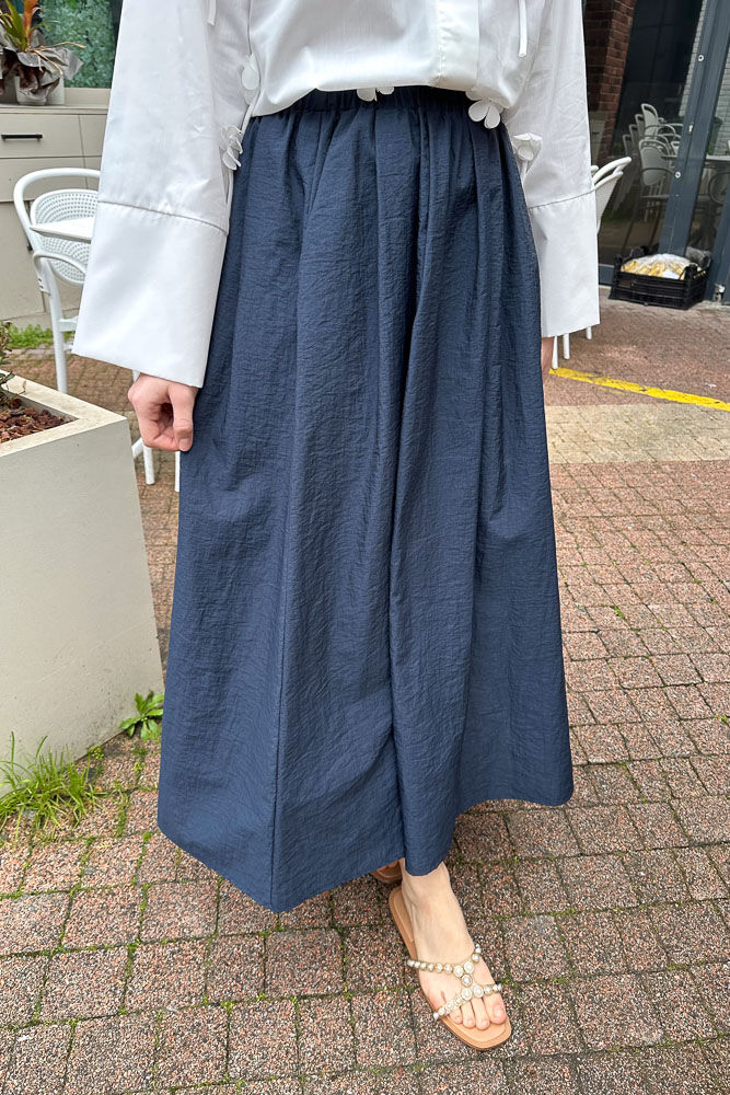 Suki Beli Lastikli Etek - Lacivert - LİNE (5)