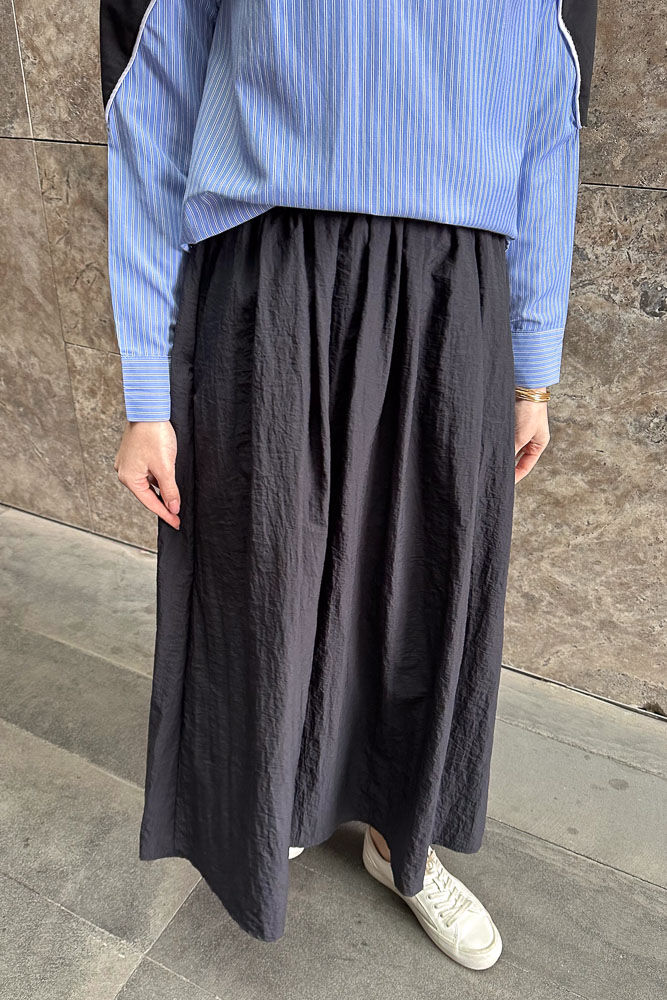 Suki Beli Lastikli Etek - Siyah - LİNE (2)