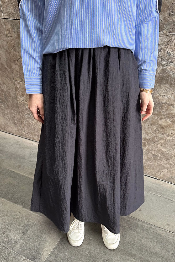 Suki Beli Lastikli Etek - Siyah - LİNE (3)