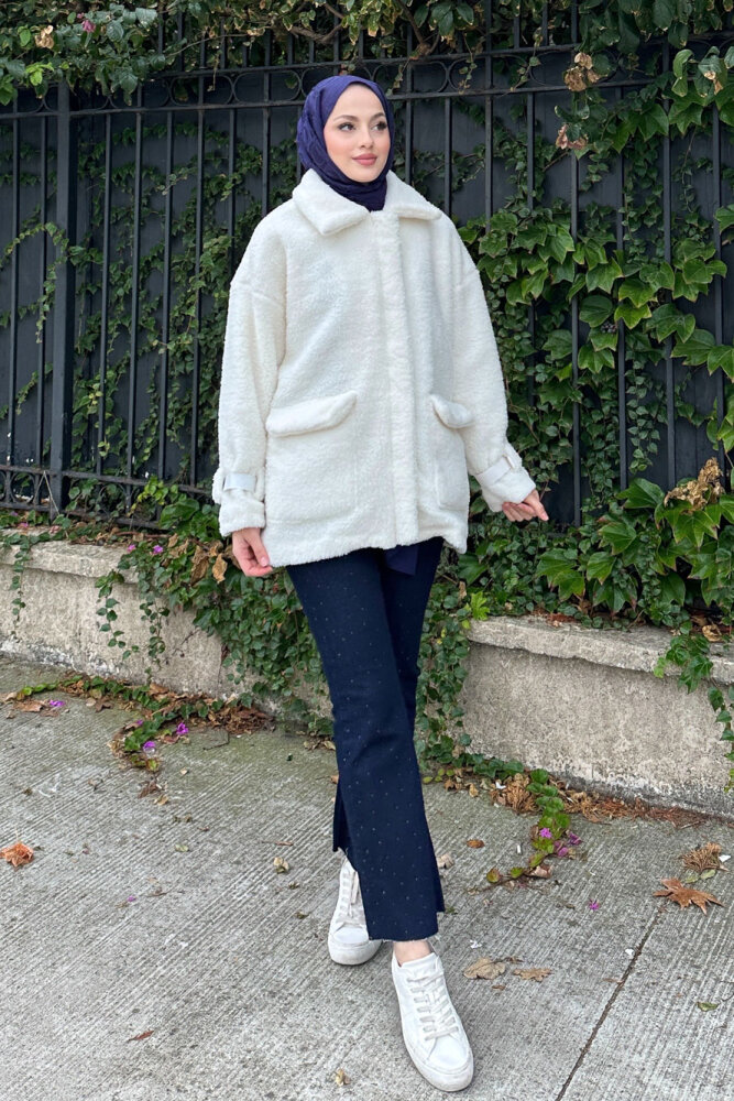 Taylor Peluş Kaban - Ekru - 5