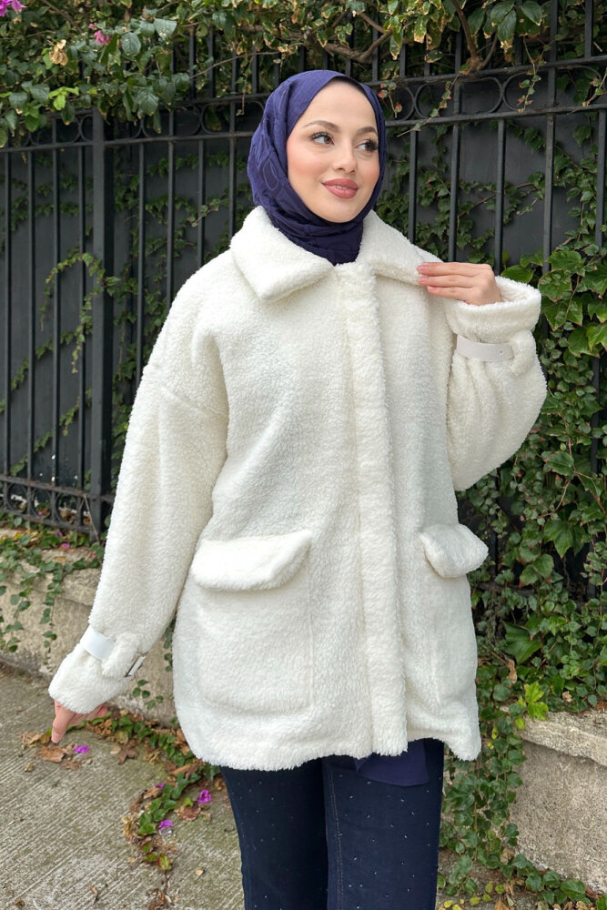 Taylor Peluş Kaban - Ekru - HENZA (3)