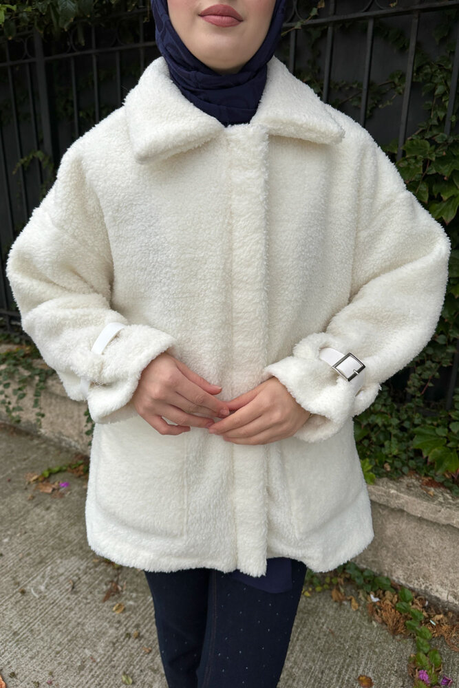 Taylor Peluş Kaban - Ekru - HENZA (1)