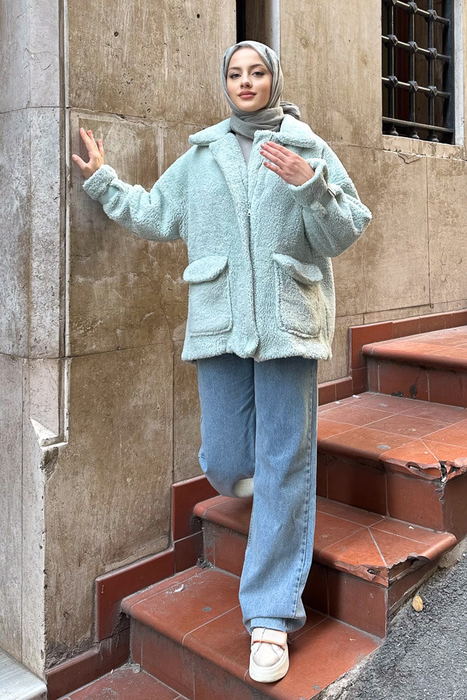 Taylor Peluş Kaban - Mint Yeşili - HENZA (1)