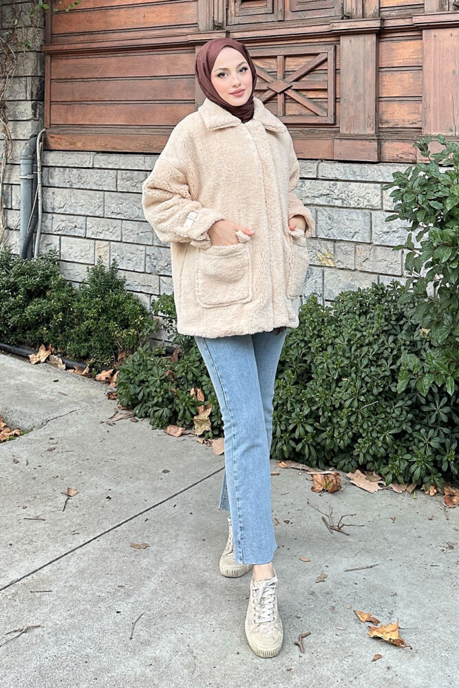 Taylor Peluş Kaban - Taş Rengi - HENZA (3)