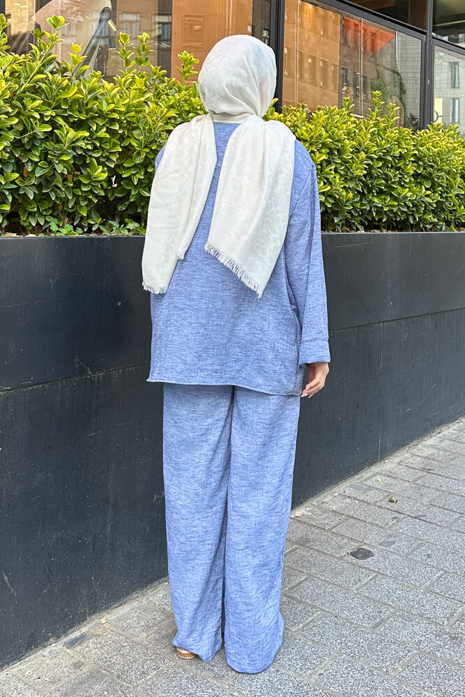 Thassos Boncuklu Kimono Takım - İndigo - 8