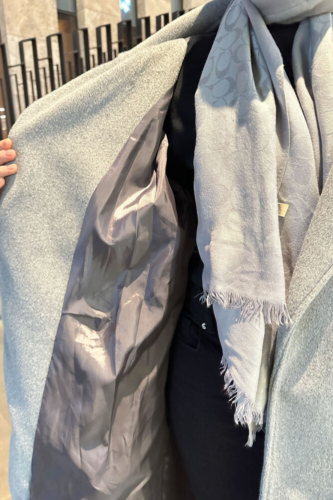 Timeless Kaşe Uzun Kaban - Gri - JOUE (2)