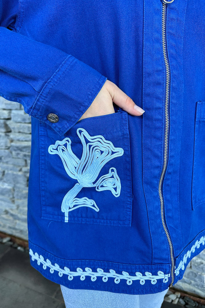 Tulip Gabardin Ceket - Mavi - MY MAGAZİN (2)