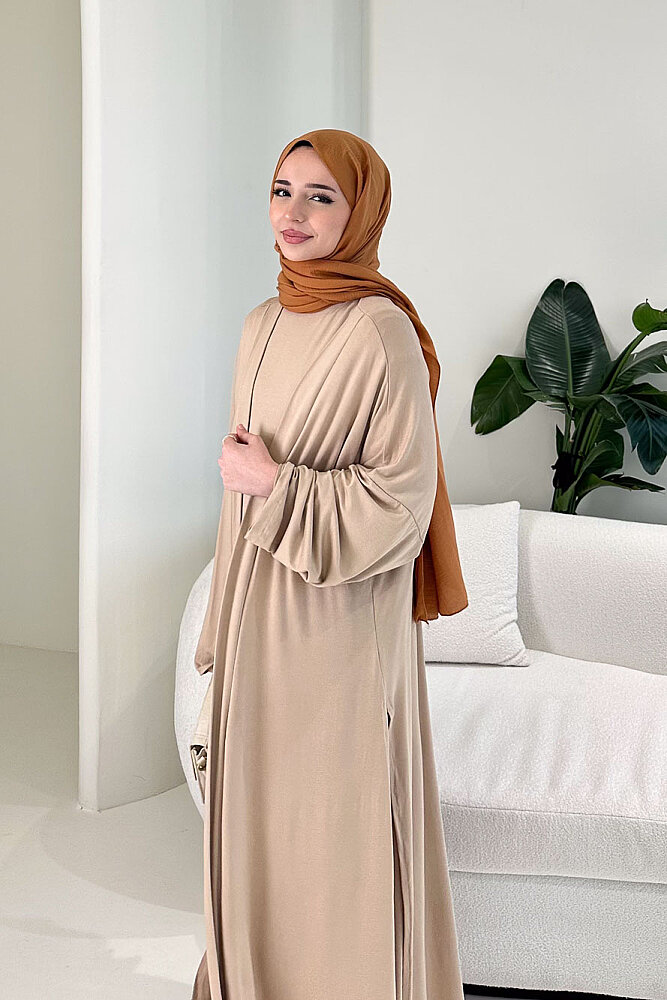 Üçlü Penye Pantolon Takım - Bej - 8