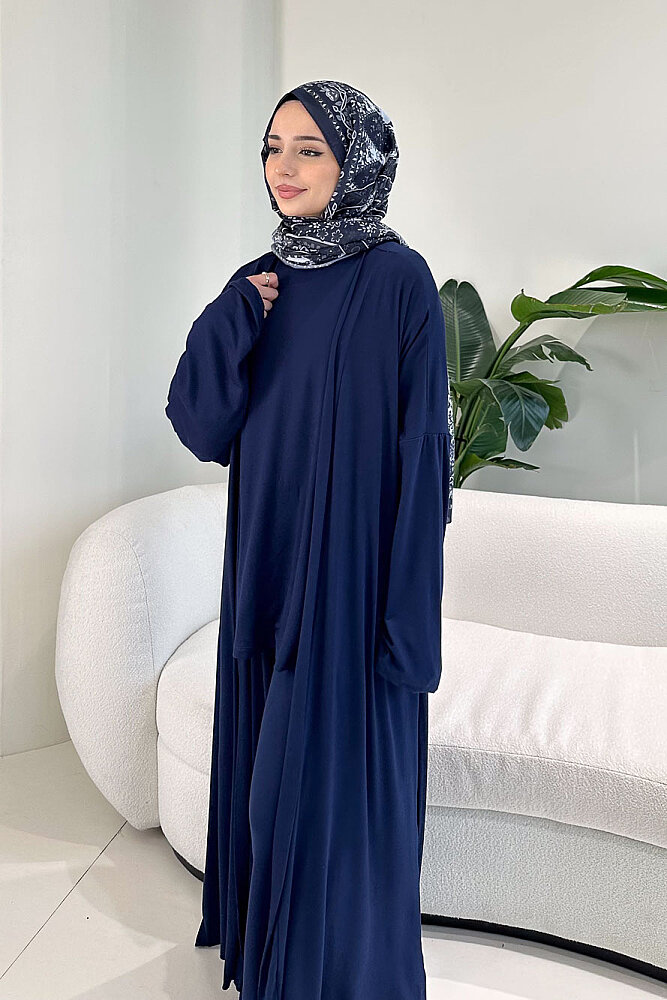 Üçlü Penye Pantolon Takım - Lacivert - ALLMİSS (4)