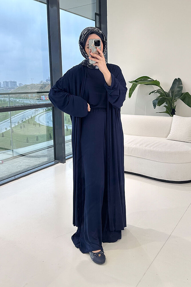 Üçlü Penye Pantolon Takım - Lacivert - ALLMİSS (0)