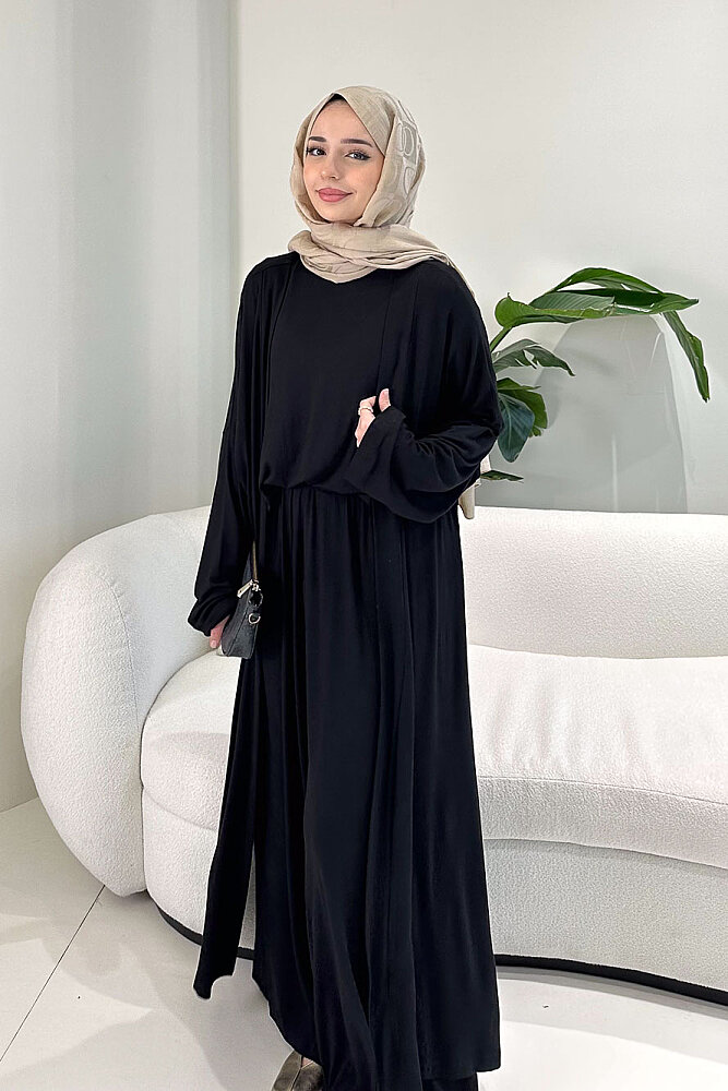 Üçlü Penye Pantolon Takım - Siyah - ALLMİSS (1)