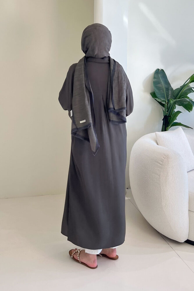 Uzun Tencel Gömlek - Haki - 8