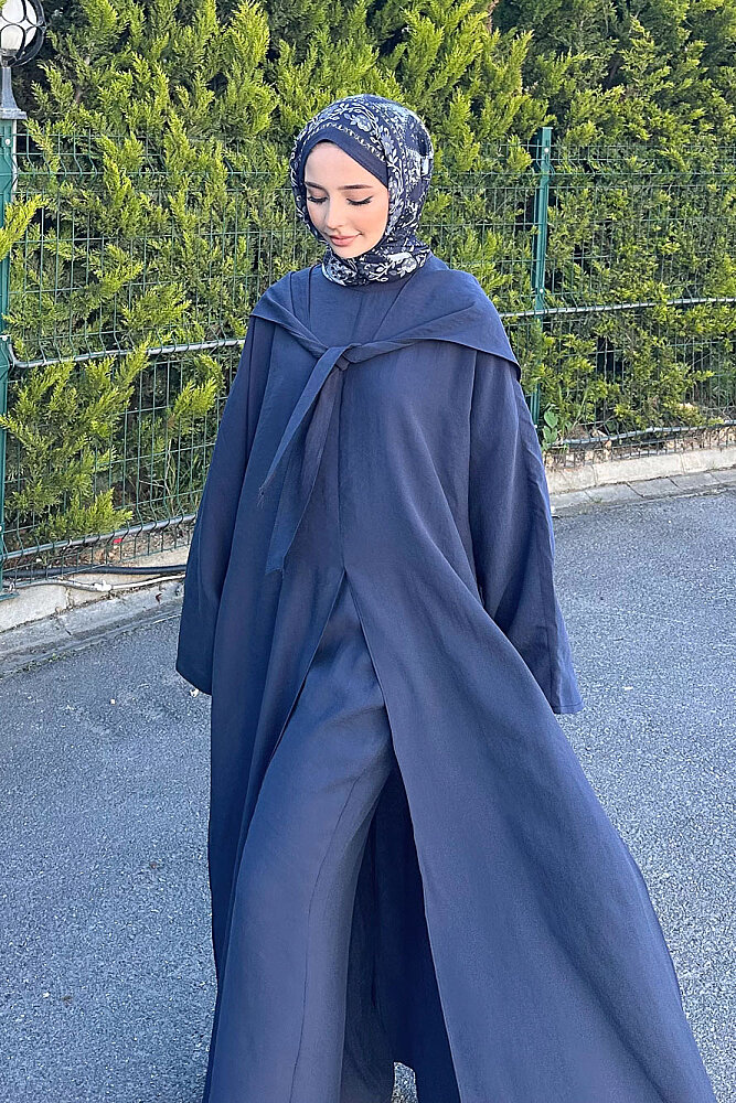 Veloura Signature Tencel Takım - Lacivert - 3