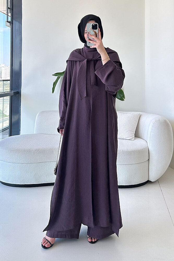 Veloura Signature Tencel Takım - Mürdüm - BELEMİR (5)