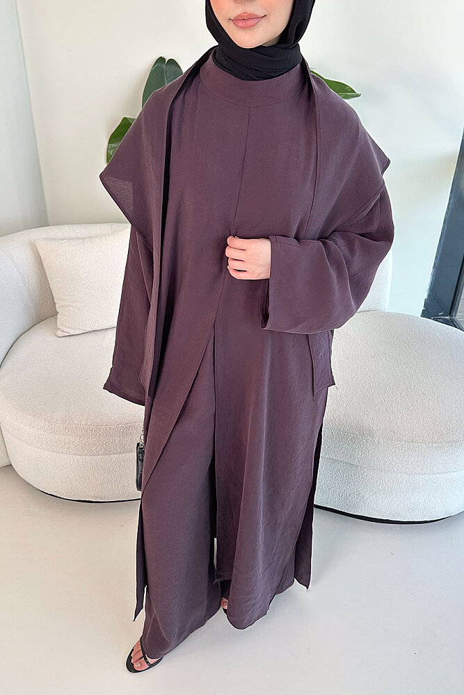 Veloura Signature Tencel Takım - Mürdüm - BELEMİR (2)