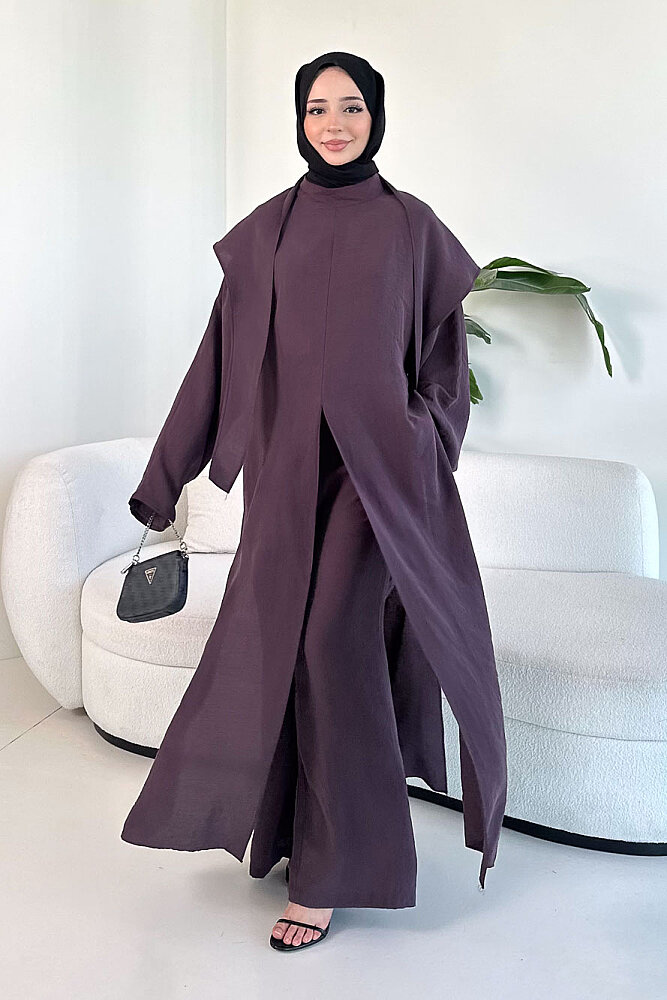 Veloura Signature Tencel Takım - Mürdüm - BELEMİR (1)