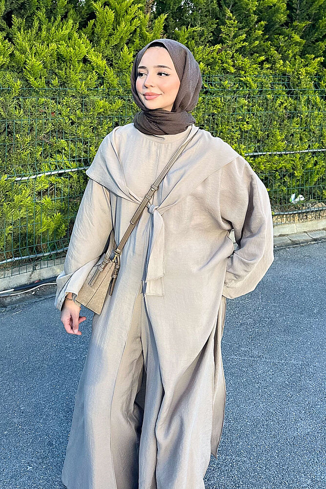 Veloura Signature Tencel Takım - Vizon - BELEMİR (2)