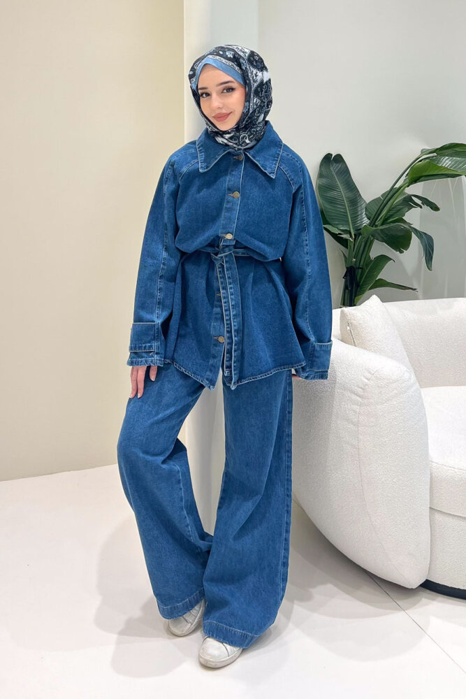 Vesto Kemerli Kot Takım - Mavi - ENMA (2)