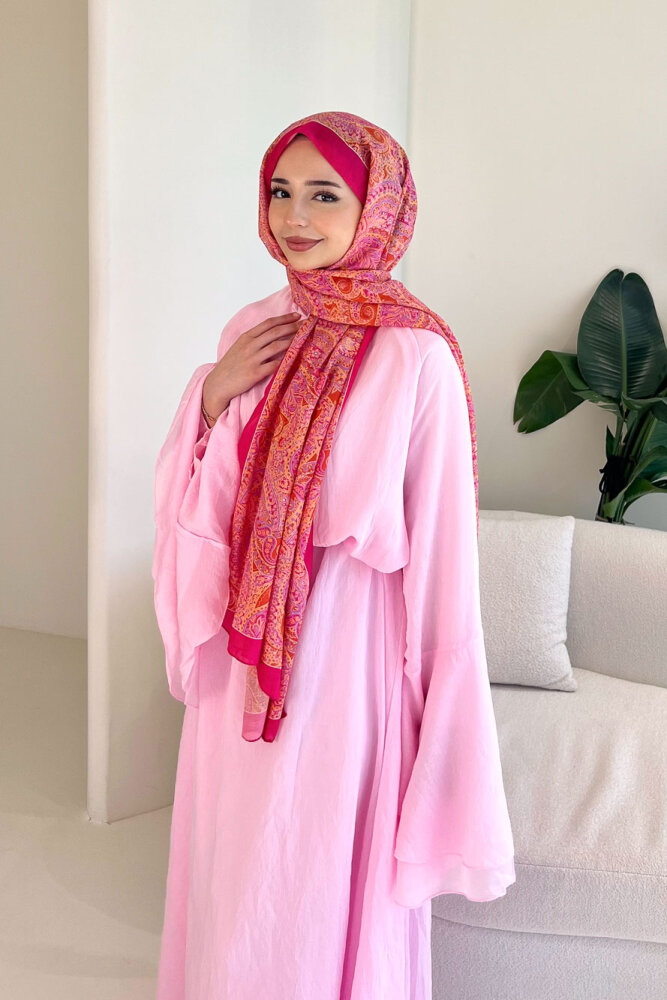 Victoria İspanyol Kol Tül Elbise - Pembe - 7