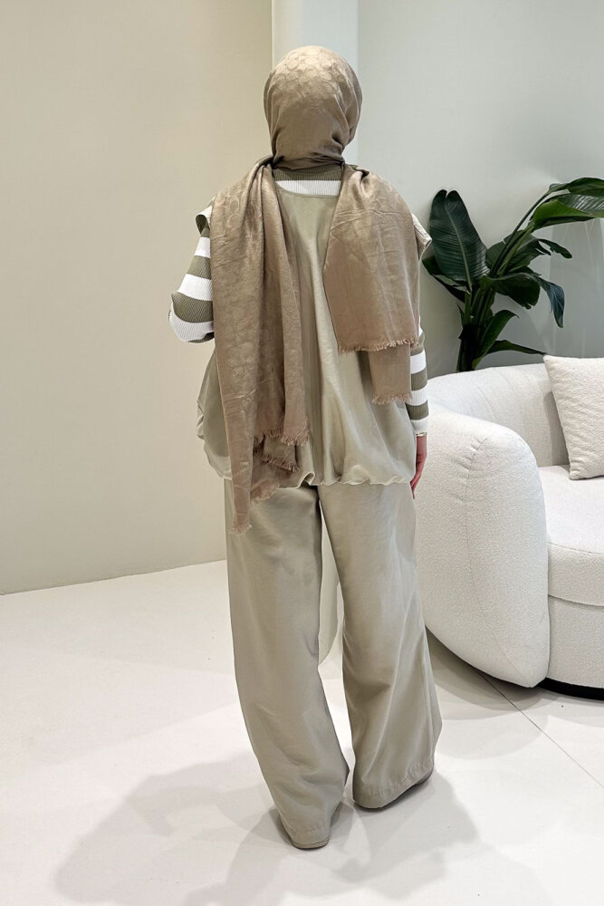 Vionne Yelekli Pantolon Takım - Bej - 10