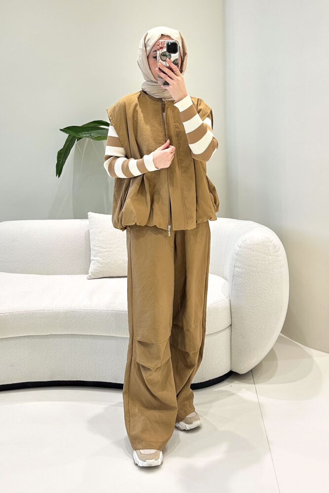 Vionne Yelekli Pantolon Takım - Camel - ALLMİSS (0)