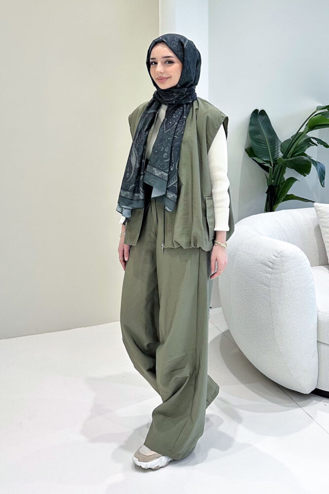 Vionne Yelekli Pantolon Takım - Haki - ALLMİSS (1)