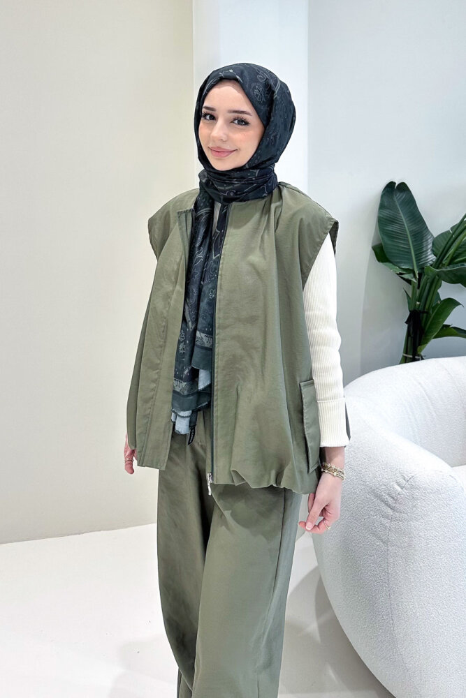 Vionne Yelekli Pantolon Takım - Haki - ALLMİSS (0)