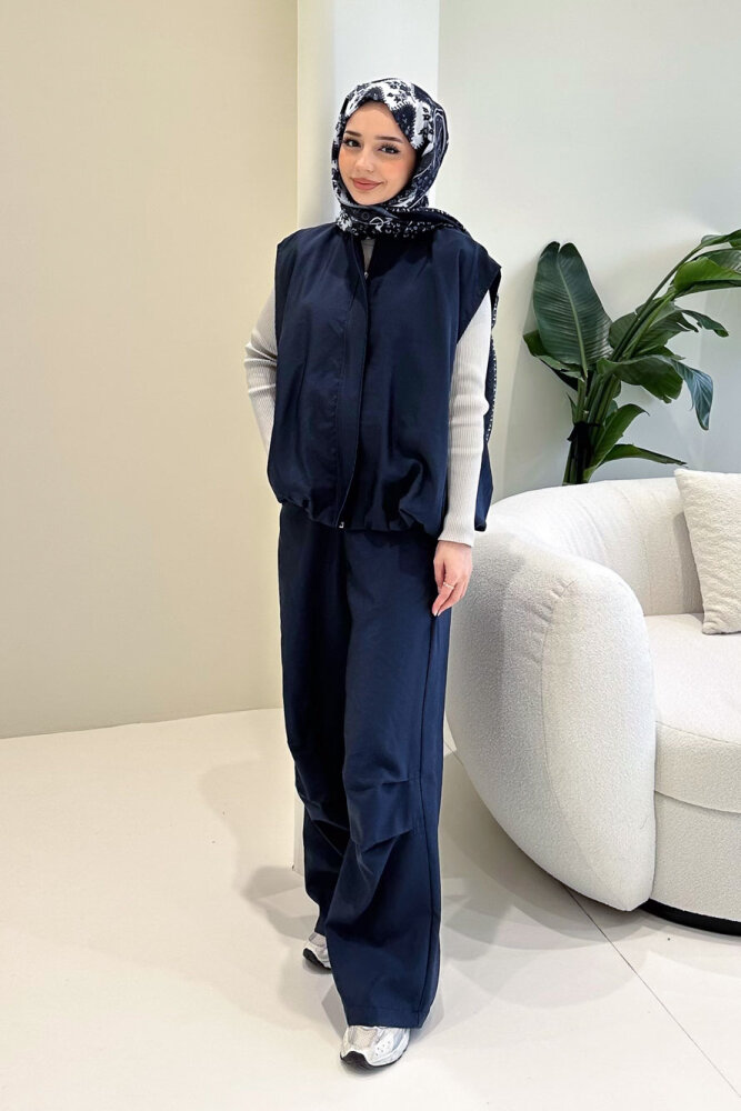 Vionne Yelekli Pantolon Takım - Lacivert - 4
