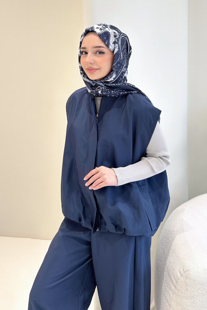 Vionne Yelekli Pantolon Takım - Lacivert - 5