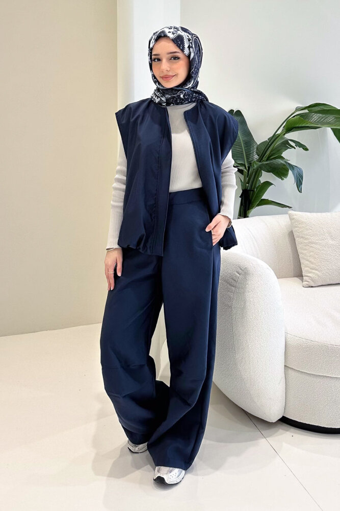 Vionne Yelekli Pantolon Takım - Lacivert - ALLMİSS (2)