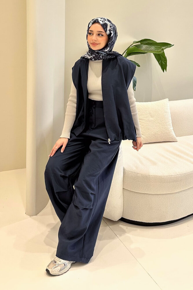 Vionne Yelekli Pantolon Takım - Lacivert - 7