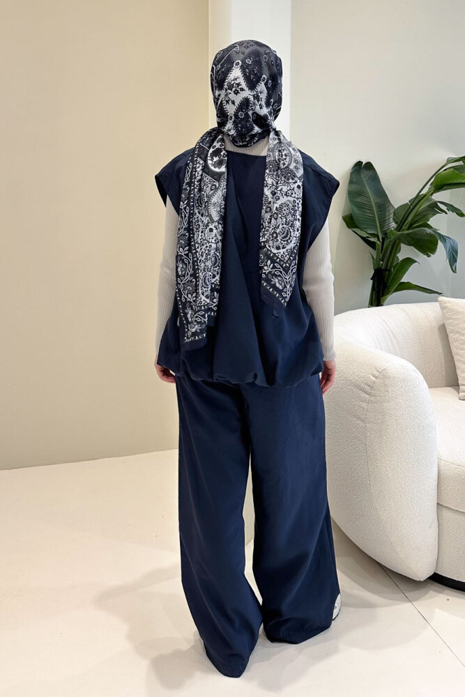 Vionne Yelekli Pantolon Takım - Lacivert - 8