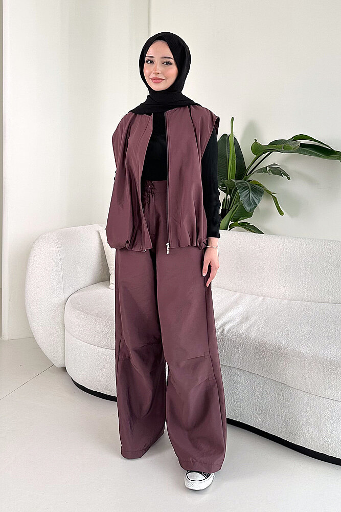 Vionne Yelekli Pantolon Takım - Mürdüm - ALLMİSS (5)