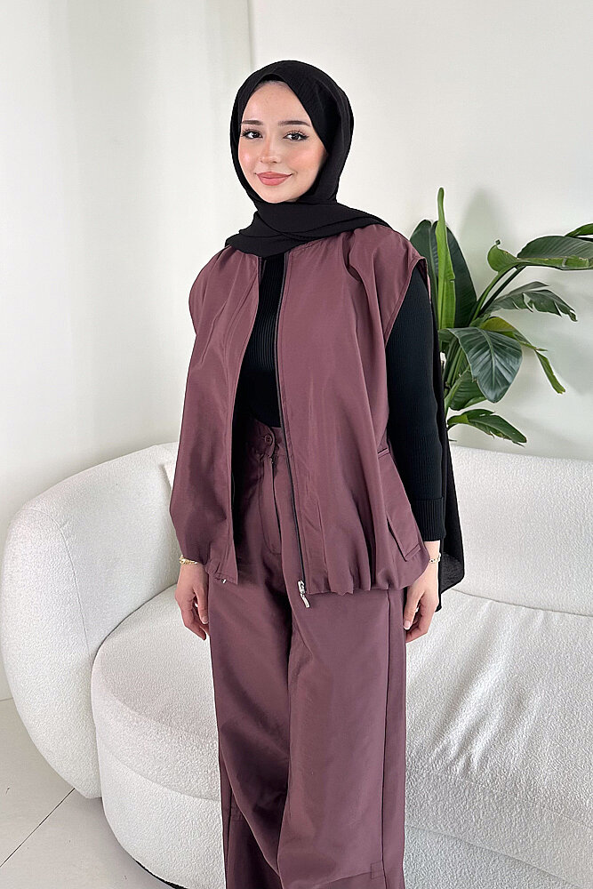 Vionne Yelekli Pantolon Takım - Mürdüm - ALLMİSS (3)