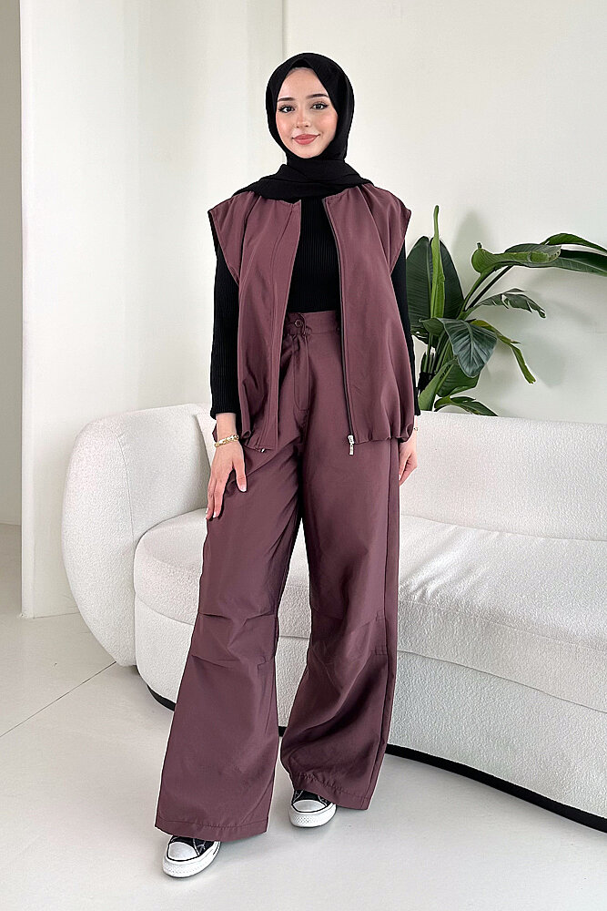 Vionne Yelekli Pantolon Takım - Mürdüm - ALLMİSS (0)