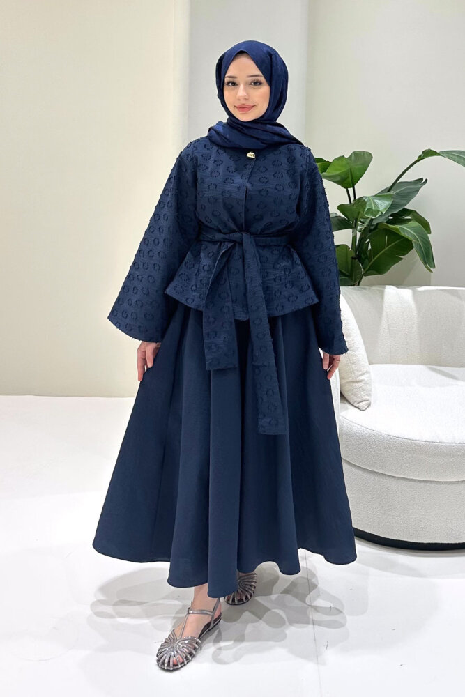 Virella Düz Kesim Bağlamalı Takım - Lacivert - 6