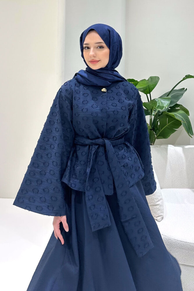 Virella Düz Kesim Bağlamalı Takım - Lacivert - 1